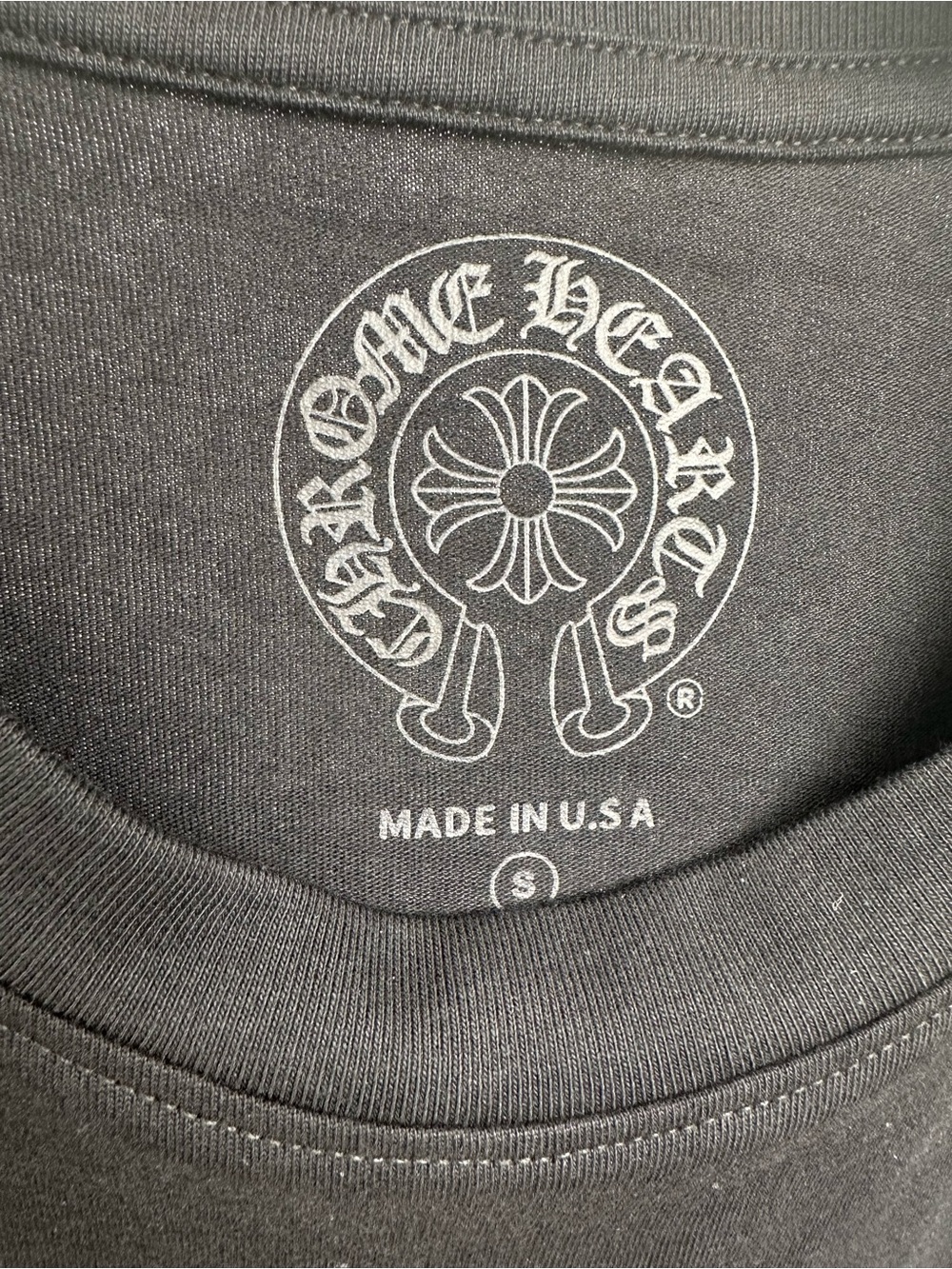 Chrome Hearts Black Short-Sleeve Pocket Tee with Red Tongue Patch - Picture 5 of 5